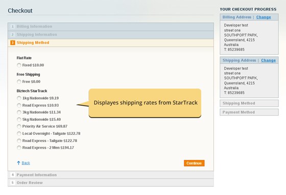 Magento Extension: StarTrack Shipping Extension